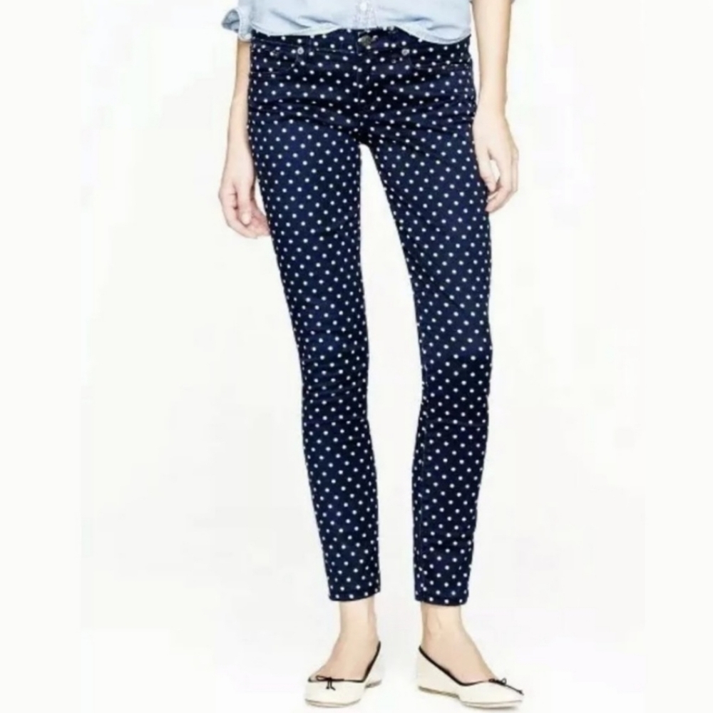 J. Crew Polka Dot Toothpick Ankle Jeans